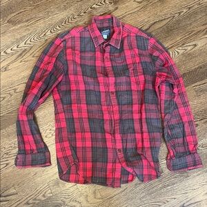 J. Crew Red and Gray Plaid Casual Shirt